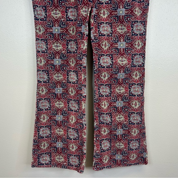 Tommy Hilfiger 11 Vintage Y2K Corduroy Multicolor Patterned Flare Pants Paisley - Picture 7 of 15